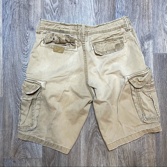 Aeropostale Drawstring Cargo Shorts Size 31 Khaki - Picture 2 of 5